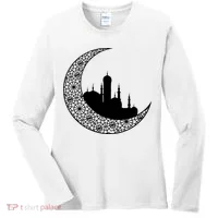 Mosque With Moon Religious Drawing Women's Long Sleeve Shirt thumb 0