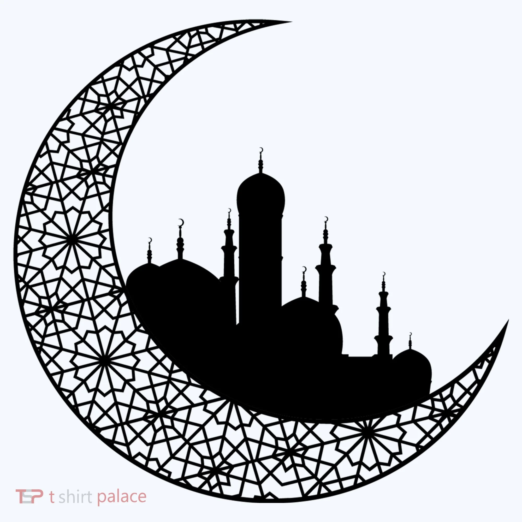 Mosque With Moon Religious Drawing Women's Long Sleeve Shirt