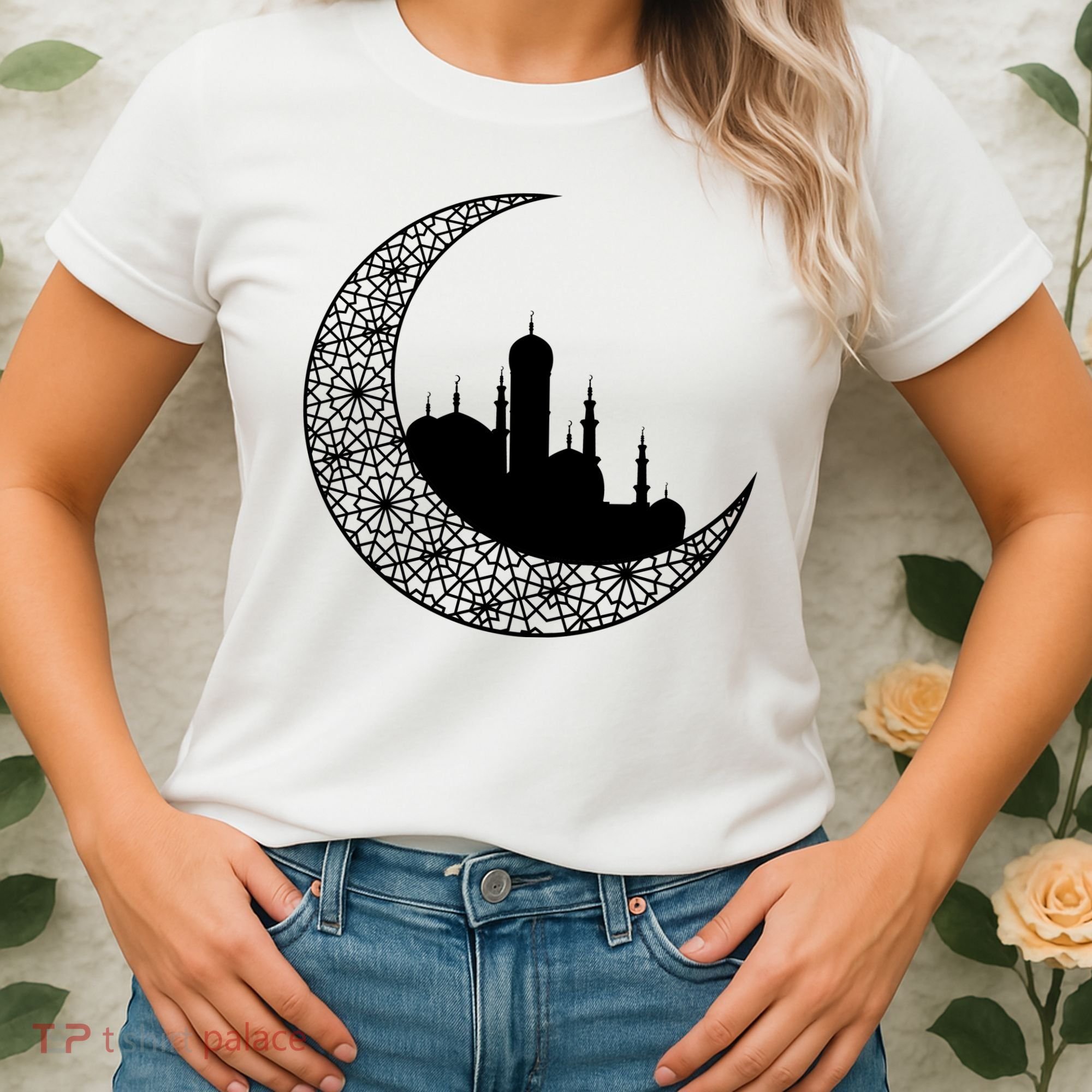 Mosque With Moon Religious Drawing Women's T-Shirt