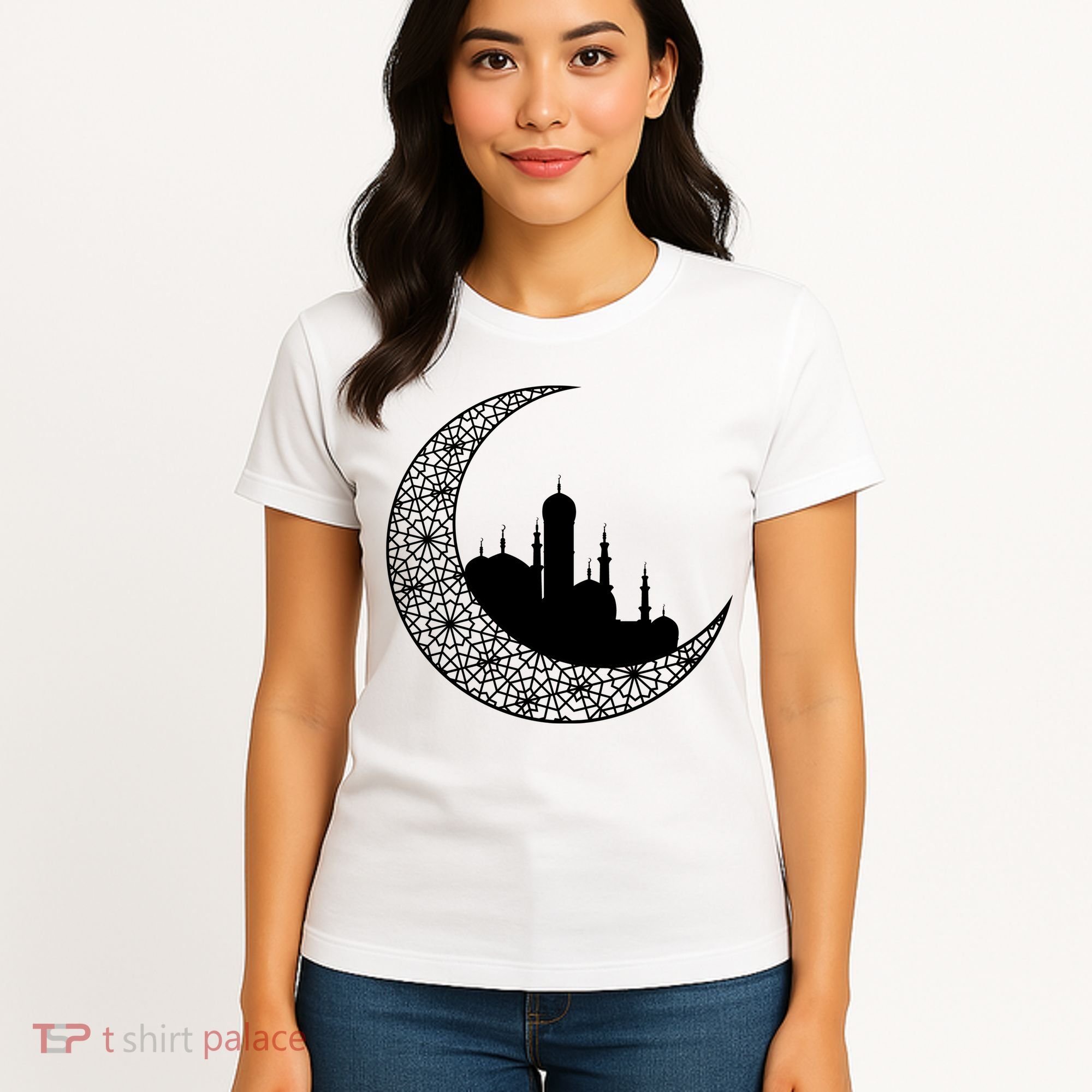 Mosque With Moon Religious Drawing Women's T-Shirt