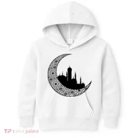 Mosque With Moon Religious Drawing Kids Hoodie thumb 0