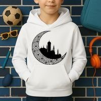 Mosque With Moon Religious Drawing Kids Hoodie thumb 2