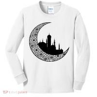 Mosque With Moon Religious Drawing Kids Long Sleeve Shirt thumb 0