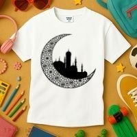 Mosque With Moon Religious Drawing Kids T-Shirt thumb 3