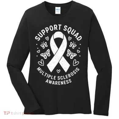 Ms Warrior Ms Support Squad For Multiple Sclerosis Awareness Women's Long Sleeve Shirt