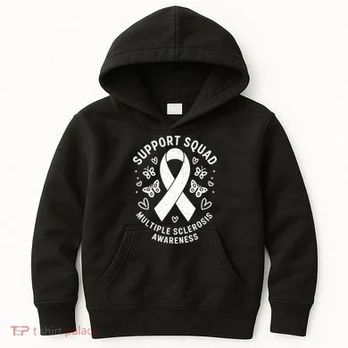 Ms Warrior Ms Support Squad For Multiple Sclerosis Awareness Kids Hoodie