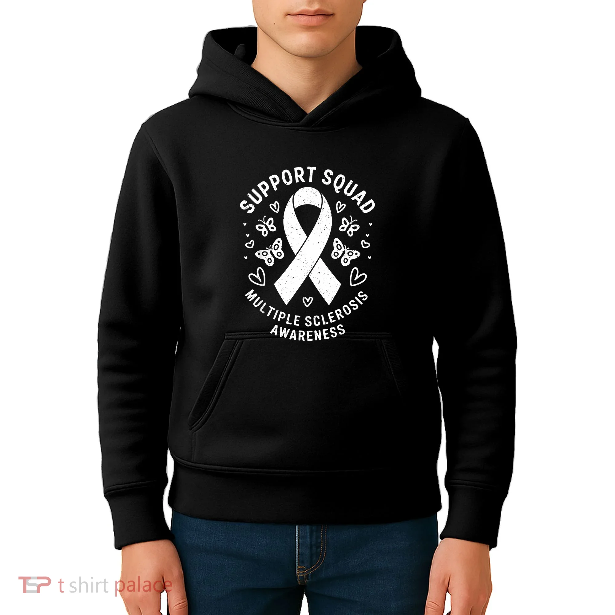 Ms Warrior Ms Support Squad For Multiple Sclerosis Awareness Kids Hoodie