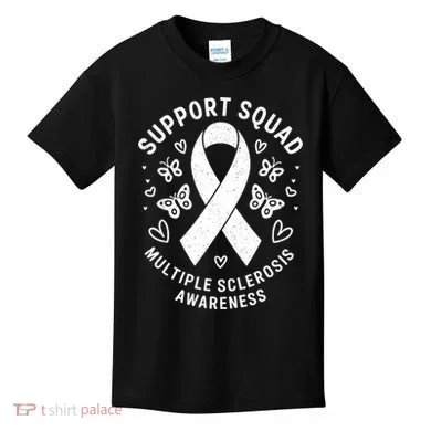 Ms Warrior Ms Support Squad For Multiple Sclerosis Awareness Kids T-Shirt