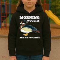 Morning Woody My Favorite Duck Hunting Funny Hunter Kids Hoodie thumb 3