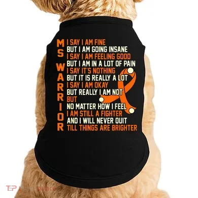 MS Warrior Multiple Sclerosis Awareness Graphic Doggie Tank