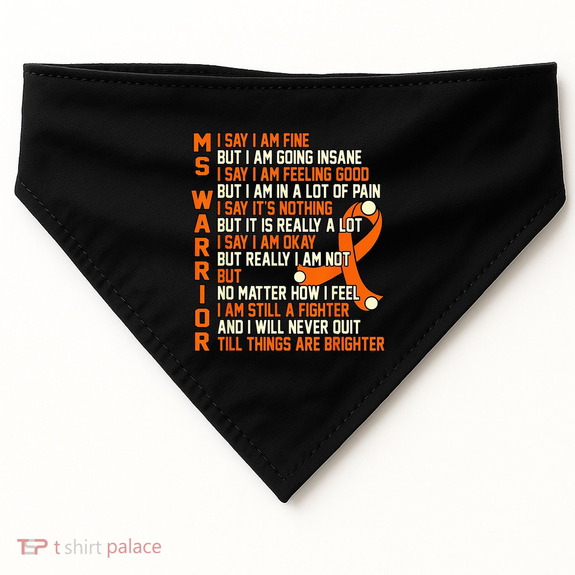 MS Warrior Multiple Sclerosis Awareness Graphic USA-Made Doggie Bandana