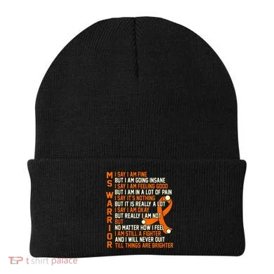 MS Warrior Multiple Sclerosis Awareness Graphic Beanie