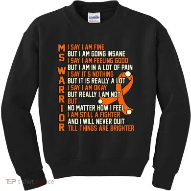 MS Warrior Multiple Sclerosis Awareness Graphic Kids Sweatshirt