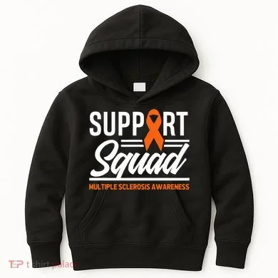 Ms Warrior Ms Support Squad Multiple Sclerosis Awareness Kids Hoodie