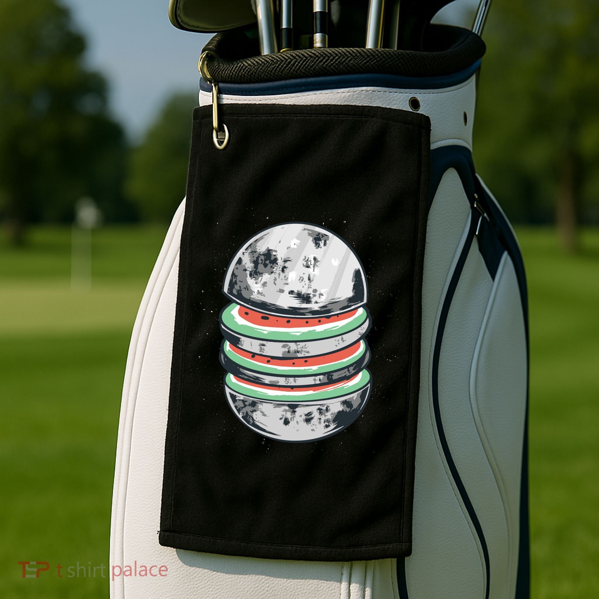 Moon Watermelon Golf Towel