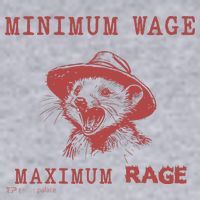 Minimum Wage Maximum Rage Funny Opossums Raccoon Lovers Women's Sweatshirt thumb 2