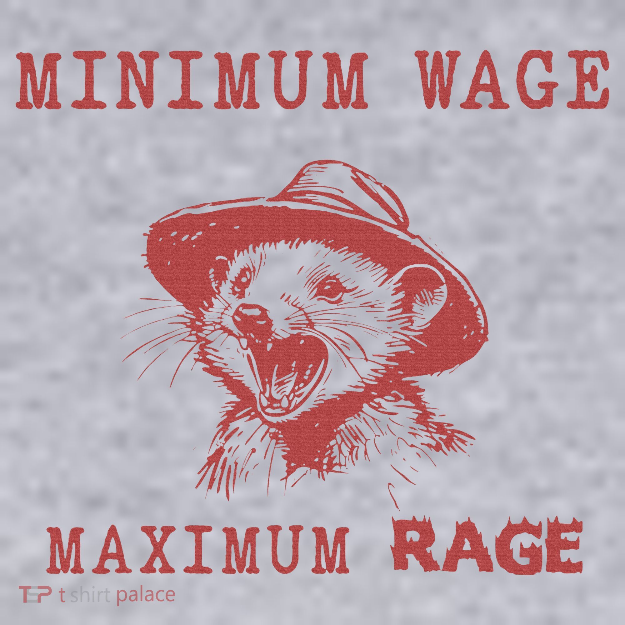 Minimum Wage Maximum Rage Funny Opossums Raccoon Lovers Women's Sweatshirt
