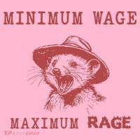 Minimum Wage Maximum Rage Funny Opossums Raccoon Lovers Coaster thumb 2