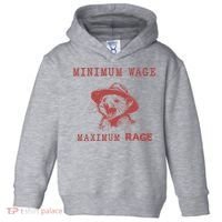 Minimum Wage Maximum Rage Funny Opossums Raccoon Lovers Toddler Hoodie thumb 0