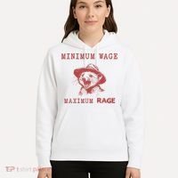 Minimum Wage Maximum Rage Funny Opossums Raccoon Lovers Hoodie thumb 5