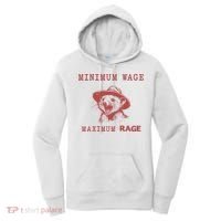 Minimum Wage Maximum Rage Funny Opossums Raccoon Lovers Women's Hoodie thumb 0