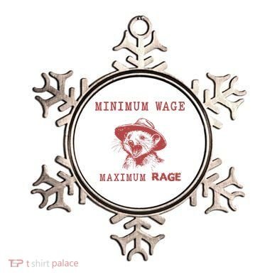 Minimum Wage Maximum Rage Funny Opossums Raccoon Lovers Ornament