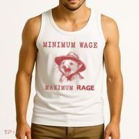 Minimum Wage Maximum Rage Funny Opossums Raccoon Lovers Tank Top thumb 3