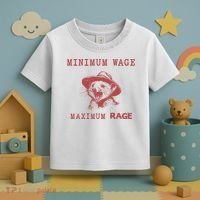 Minimum Wage Maximum Rage Funny Opossums Raccoon Lovers Toddler T-Shirt thumb 3