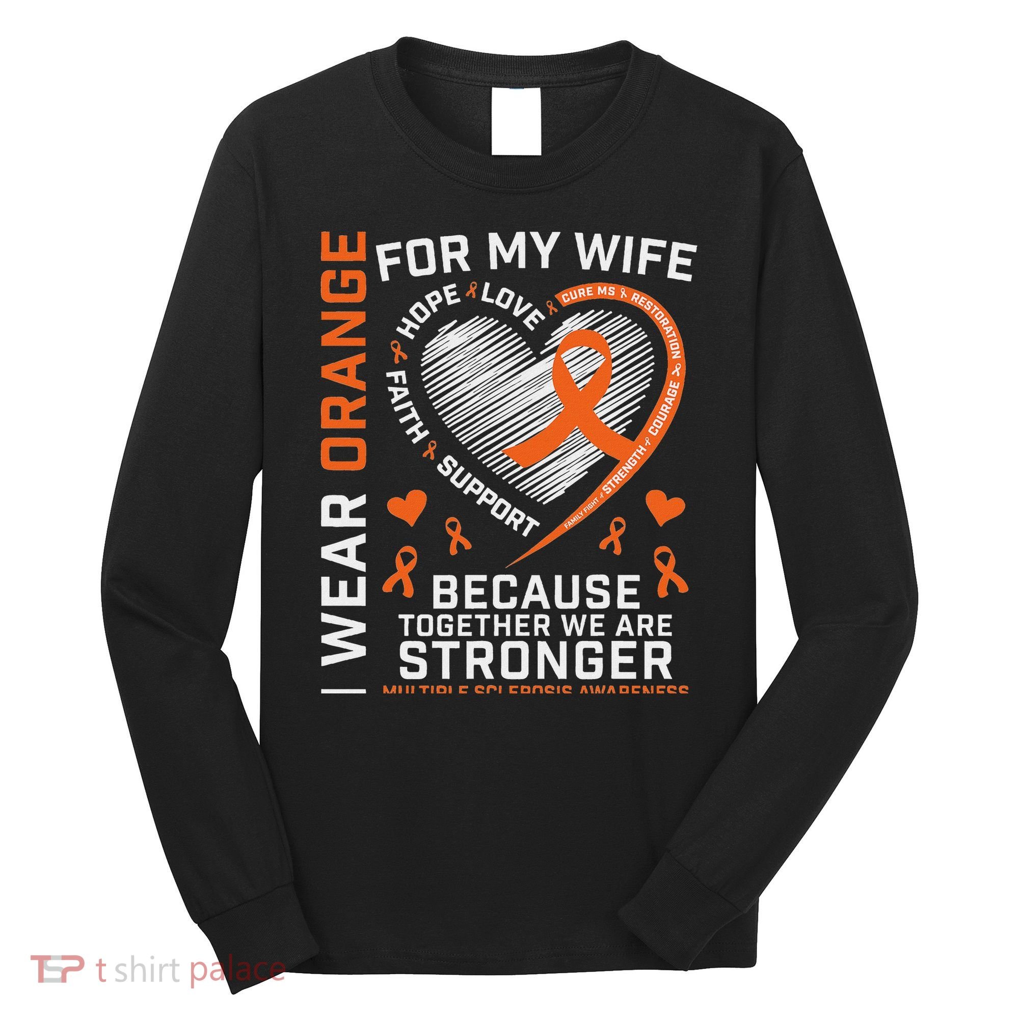 Ms Wife Multiple Sclerosis Ms Awareness Long Sleeve Shirt