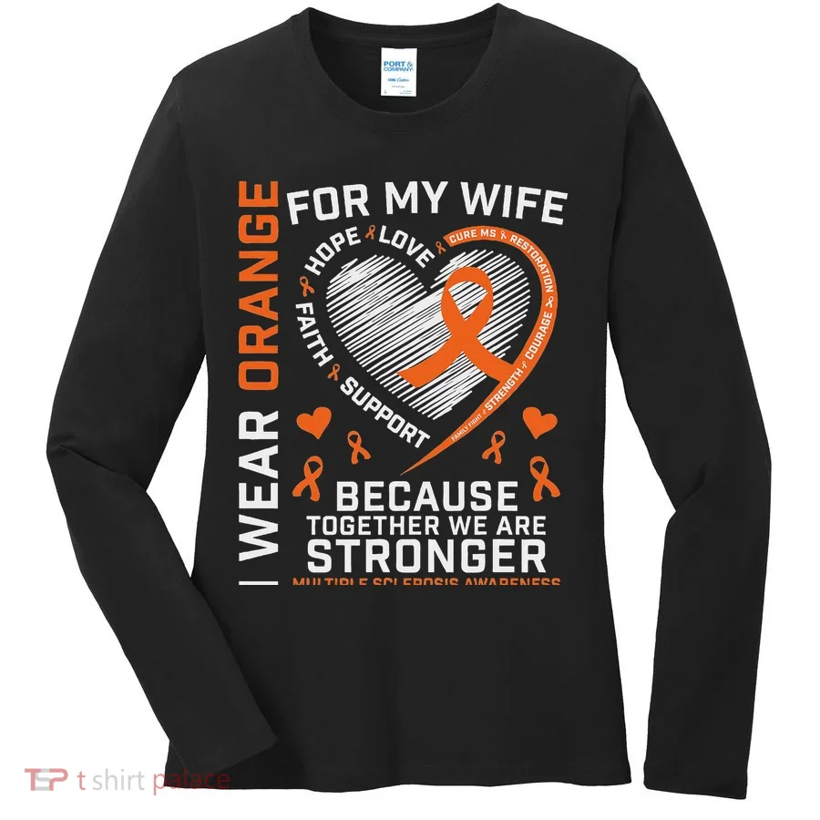 Ms Wife Multiple Sclerosis Ms Awareness Women's Long Sleeve Shirt