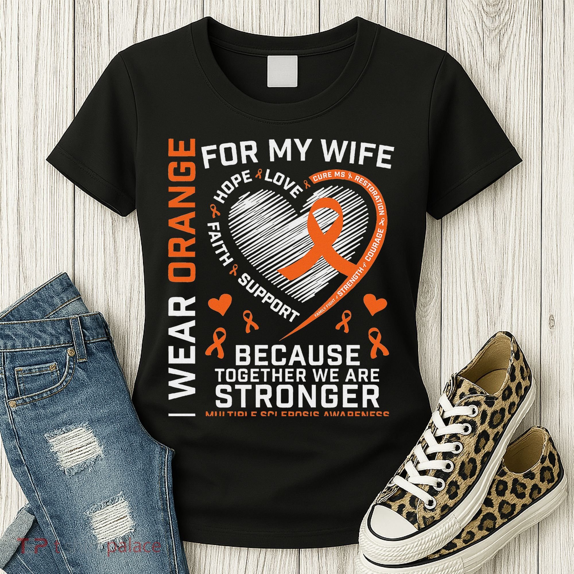 Ms Wife Multiple Sclerosis Ms Awareness Women's T-Shirt