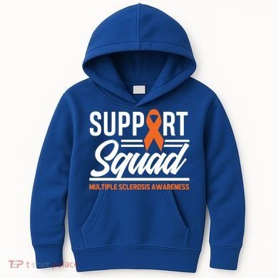 Ms Warrior Ms Support Squad Multiple Sclerosis Awareness Cute Gift Kids Hoodie