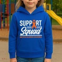 Ms Warrior Ms Support Squad Multiple Sclerosis Awareness Cute Gift Kids Hoodie thumb 3