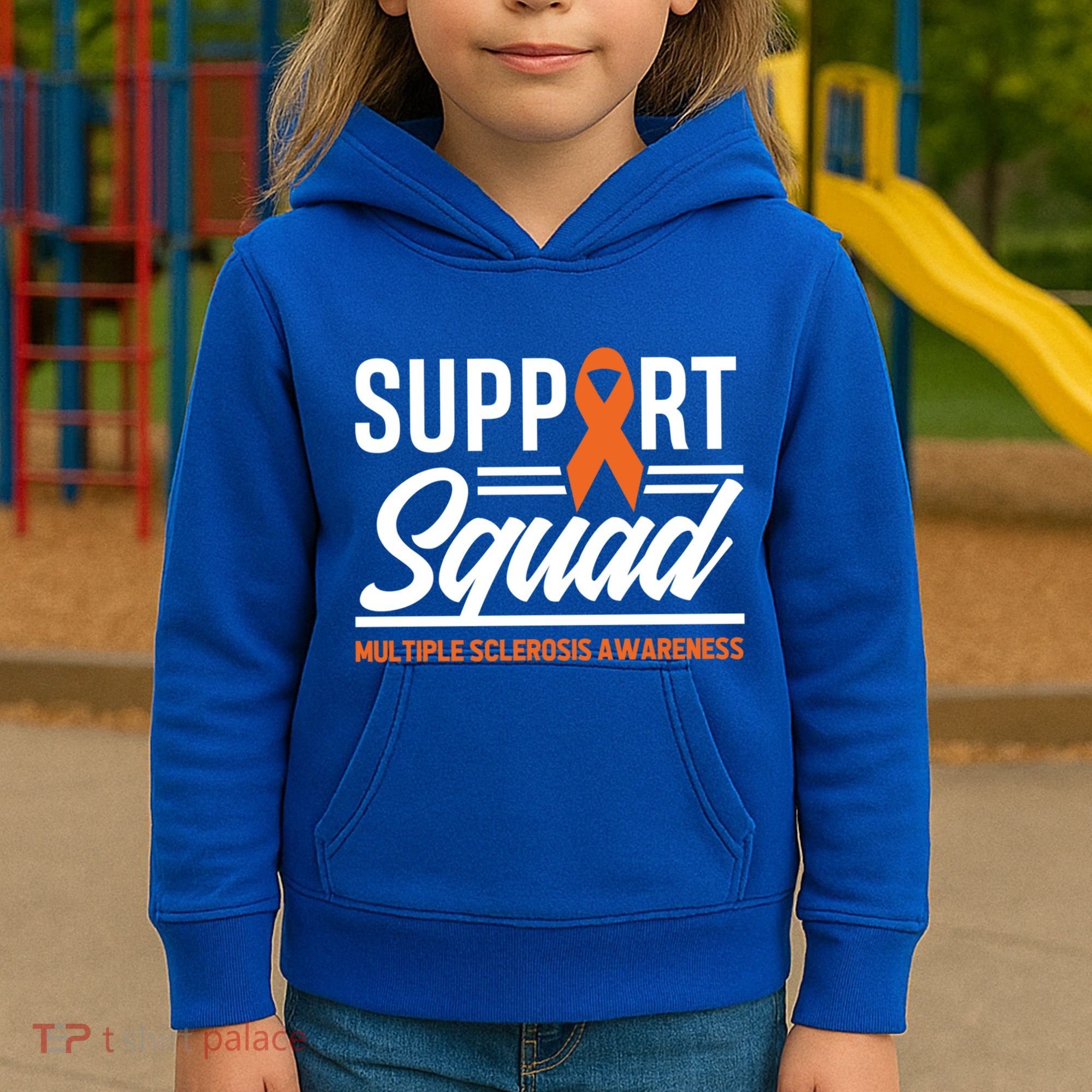 Ms Warrior Ms Support Squad Multiple Sclerosis Awareness Cute Gift Kids Hoodie