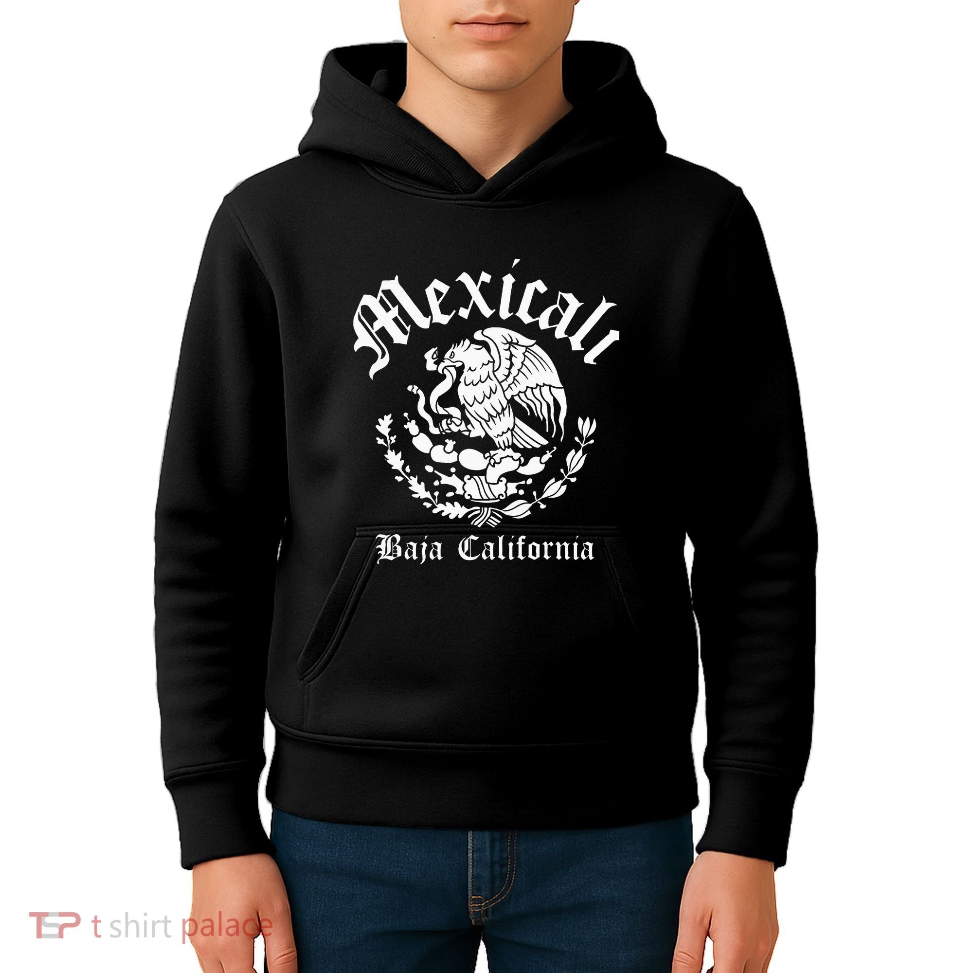 Mexicali With Mexican Emblem Mexicali Kids Hoodie