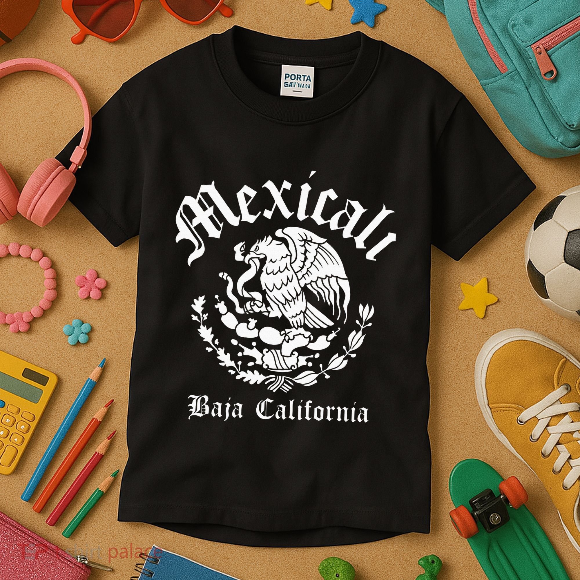 Mexicali With Mexican Emblem Mexicali Kids T-Shirt