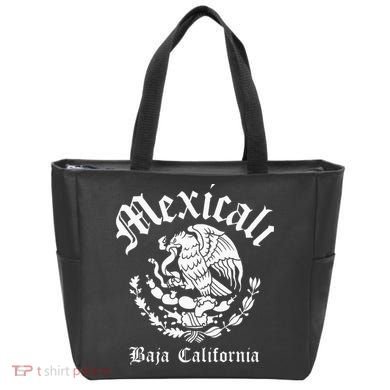 Mexicali With Mexican Emblem Mexicali Tote Bag