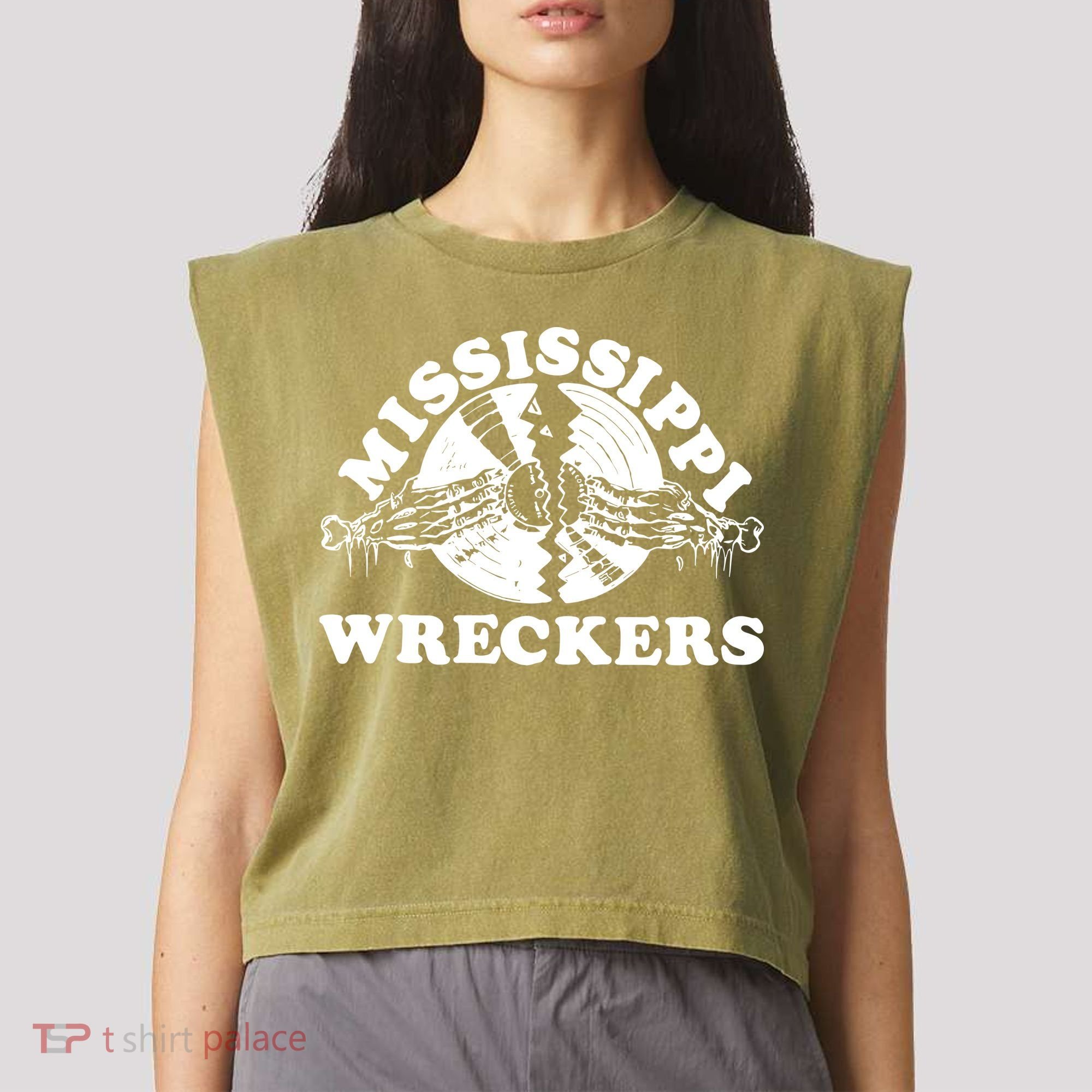 Mississippi Wreckers Garment-Dyed Women's Muscle Tee