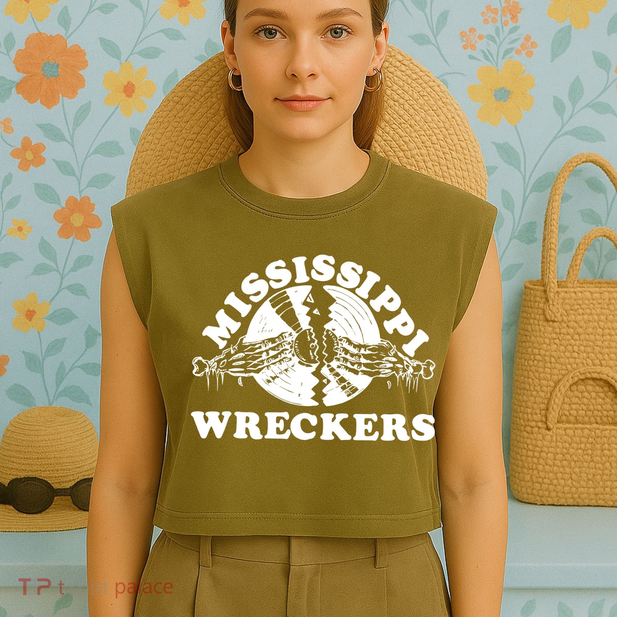 Mississippi Wreckers Garment-Dyed Women's Muscle Tee