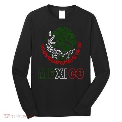 Mexico With Mexican Eagle From Flag Long Sleeve Shirt