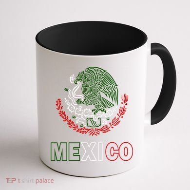 Mexico With Mexican Eagle From Flag Coffee Mug back