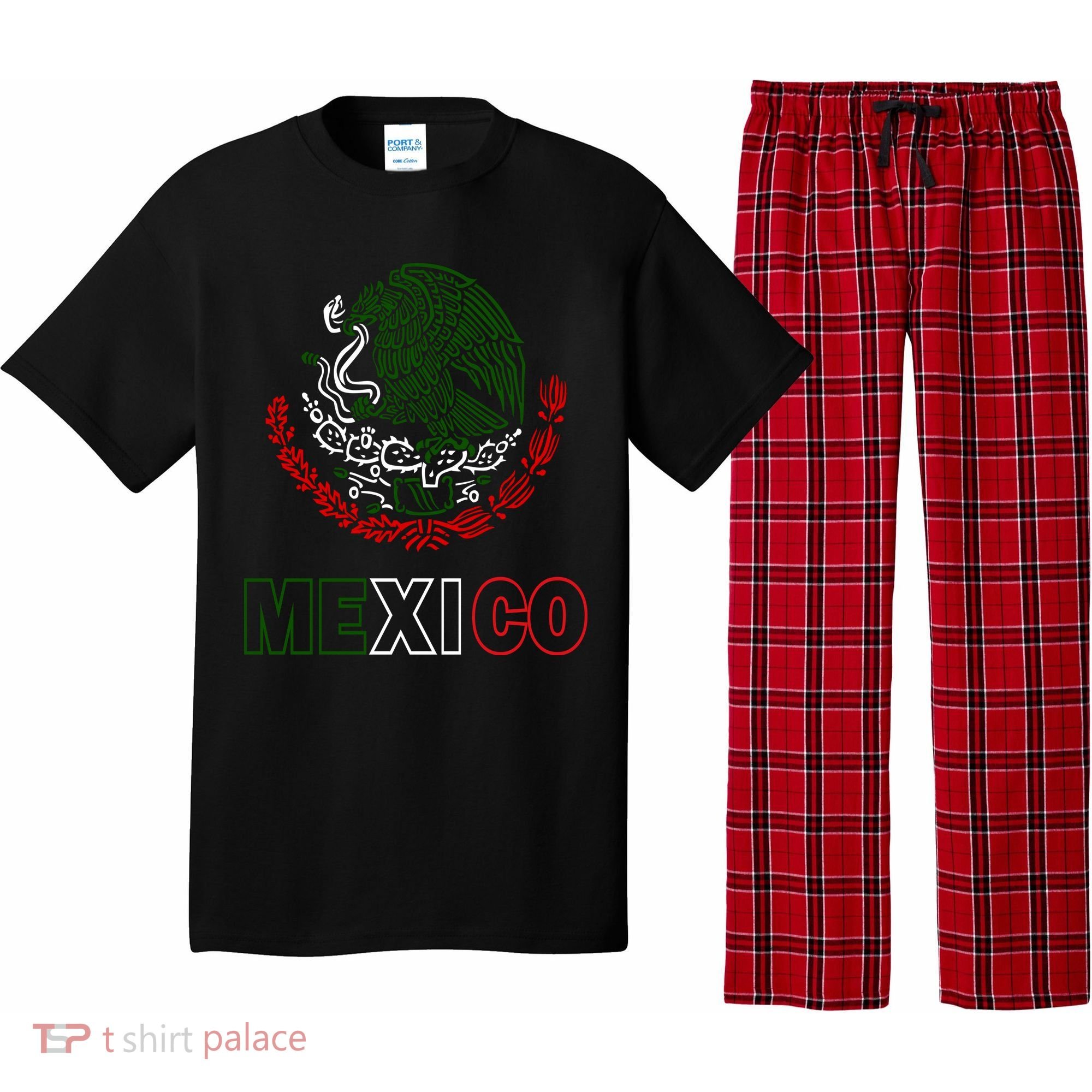 Mexico With Mexican Eagle From Flag Pajama Set