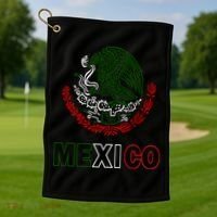 Mexico With Mexican Eagle From Flag Golf Towel thumb 1