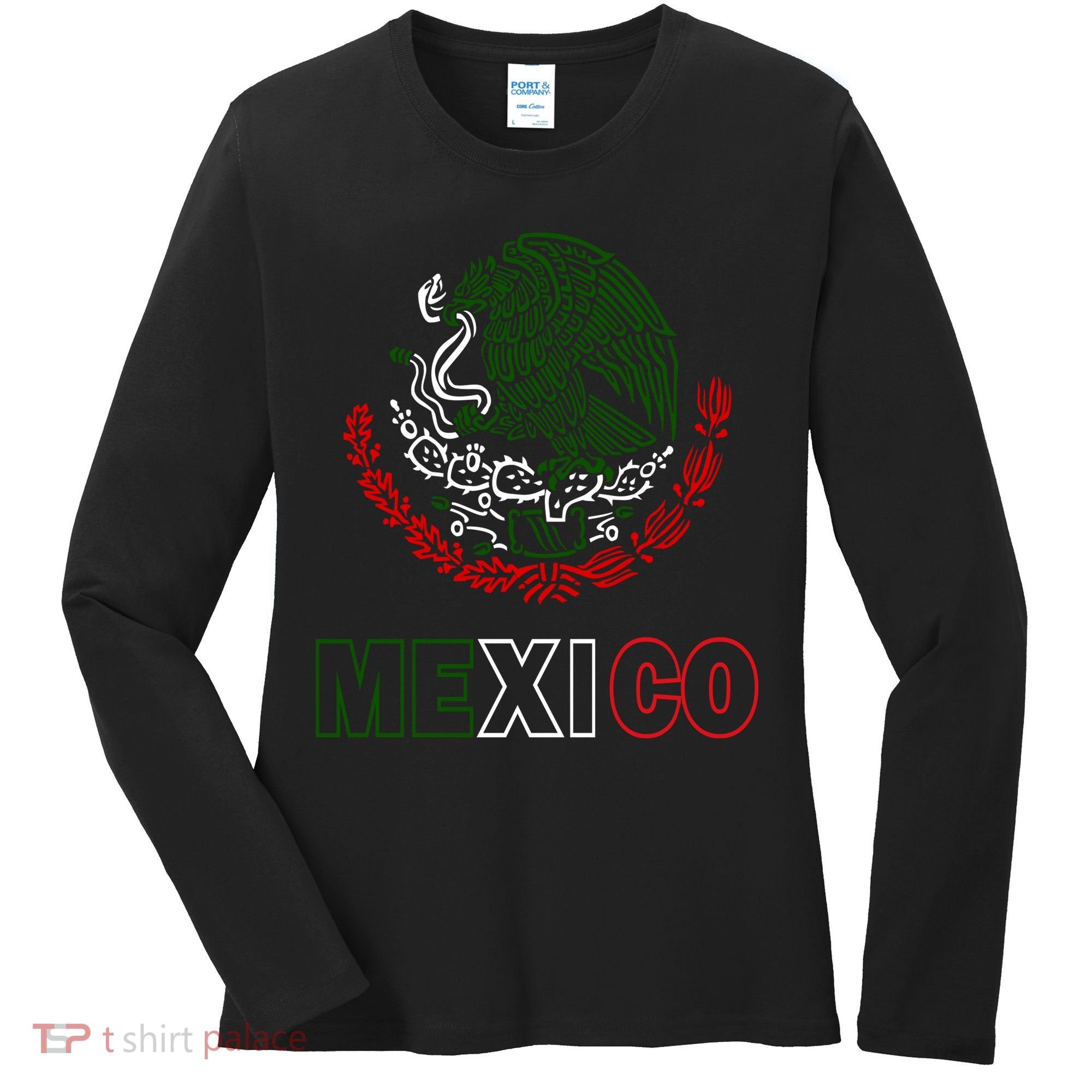 Mexico With Mexican Eagle From Flag Women's Long Sleeve Shirt