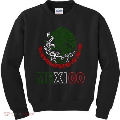 Mexico With Mexican Eagle From Flag Kids Sweatshirt