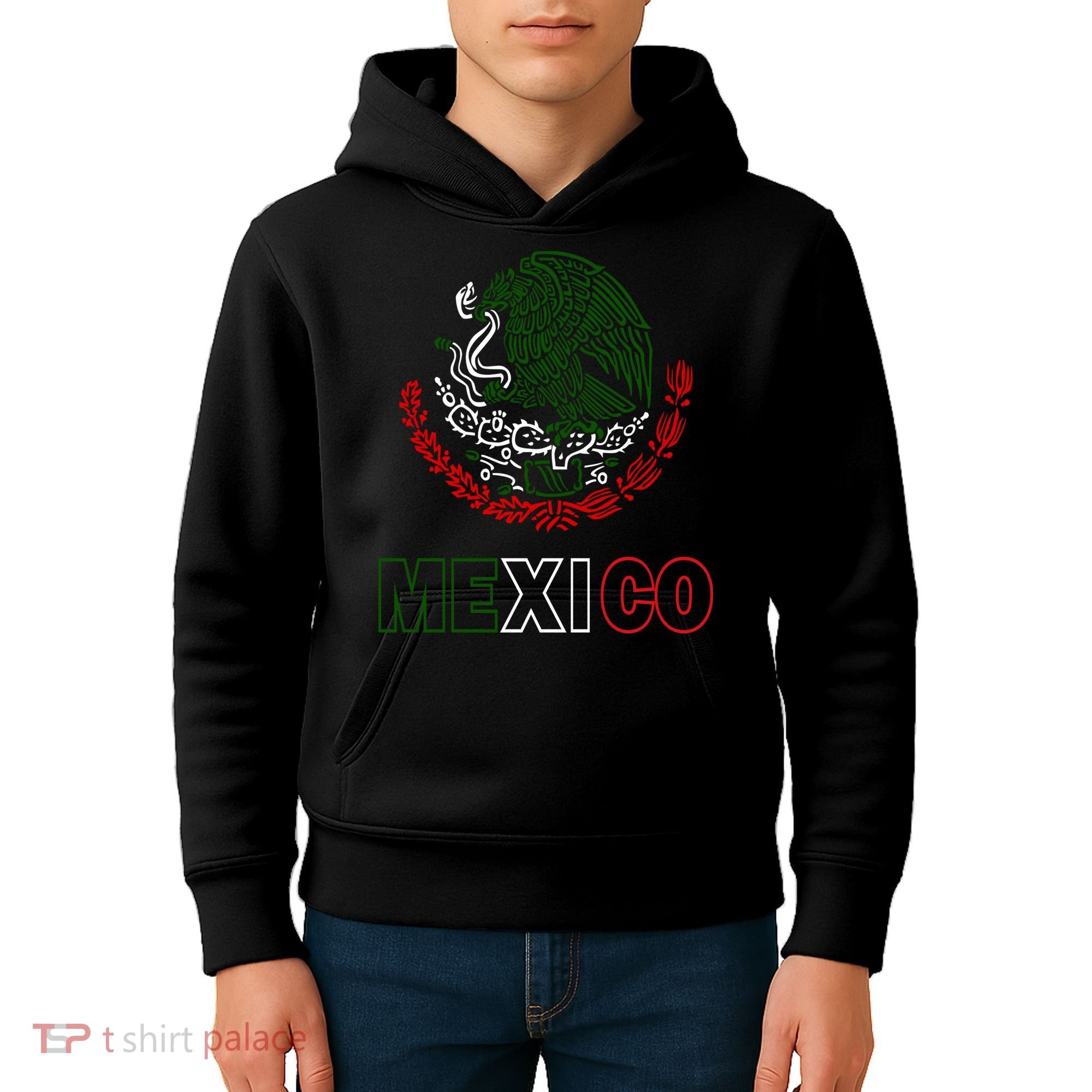 Mexico With Mexican Eagle From Flag Kids Hoodie