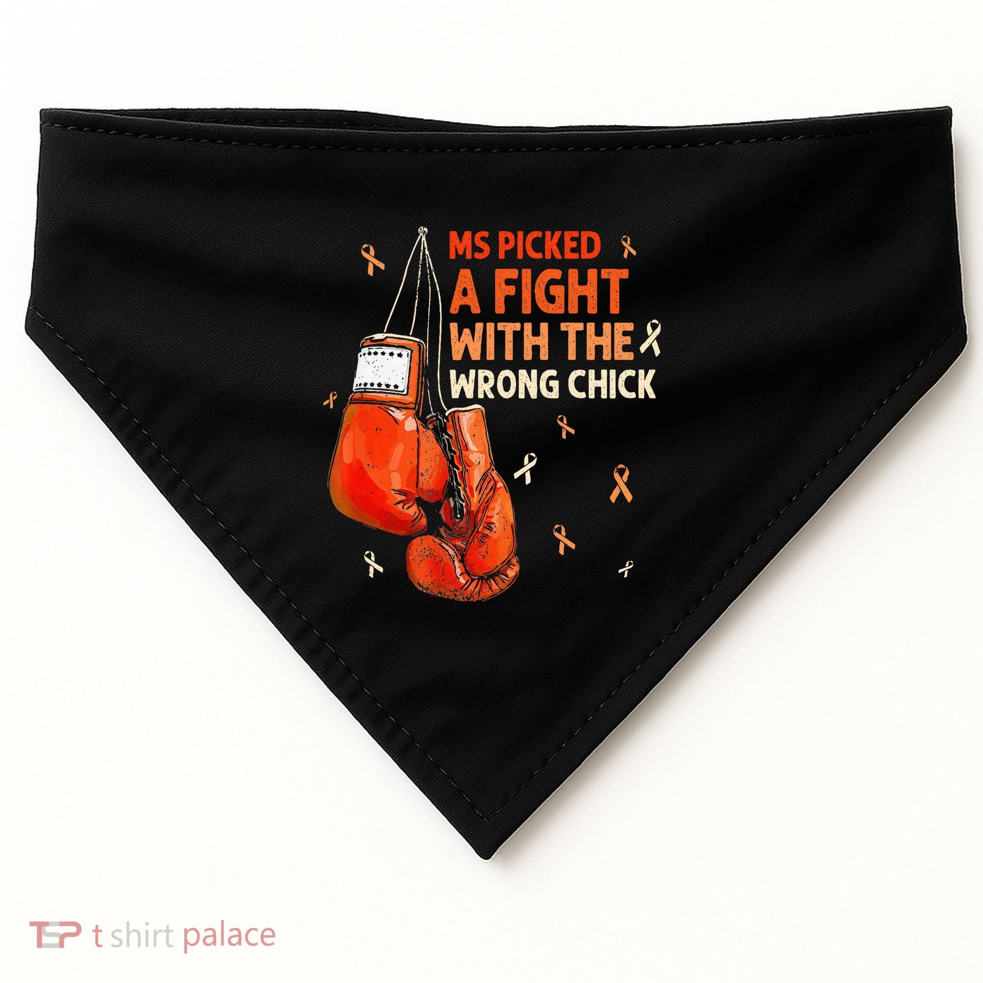 Ms Warrior Ms Picked A Fight Multiple Sclerosis Awareness USA-Made Doggie Bandana