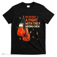 Ms Warrior Ms Picked A Fight Multiple Sclerosis Awareness T-Shirt thumb 0
