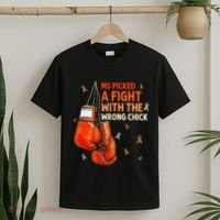 Ms Warrior Ms Picked A Fight Multiple Sclerosis Awareness T-Shirt thumb 2