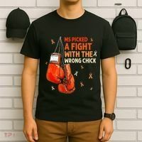 Ms Warrior Ms Picked A Fight Multiple Sclerosis Awareness T-Shirt thumb 6